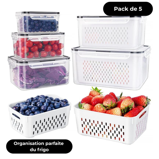 FreshBox™ - Pack de 5 boîtes pour un frigo parfaitement organisé