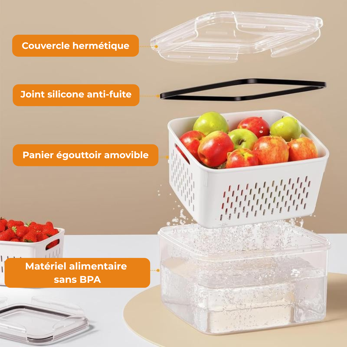 FreshBox™ - Pack de 5 boîtes pour un frigo parfaitement organisé